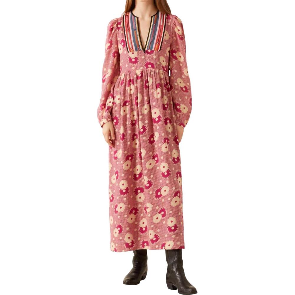 NEW ALIX OF BOHEMIA winifred dress in berry daisy